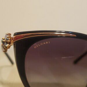 Bvlgari Black Cat-Eye gemstone flower sunglasses